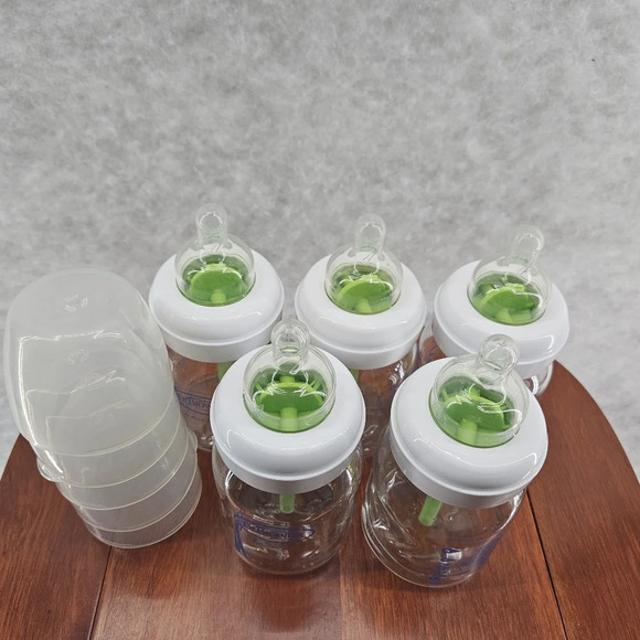 Dr Browns Natural Flow 5 Oz Wide-Neck GLASS Bottles 5 Pack #1 Nipples EUC - Picture 4 of 5